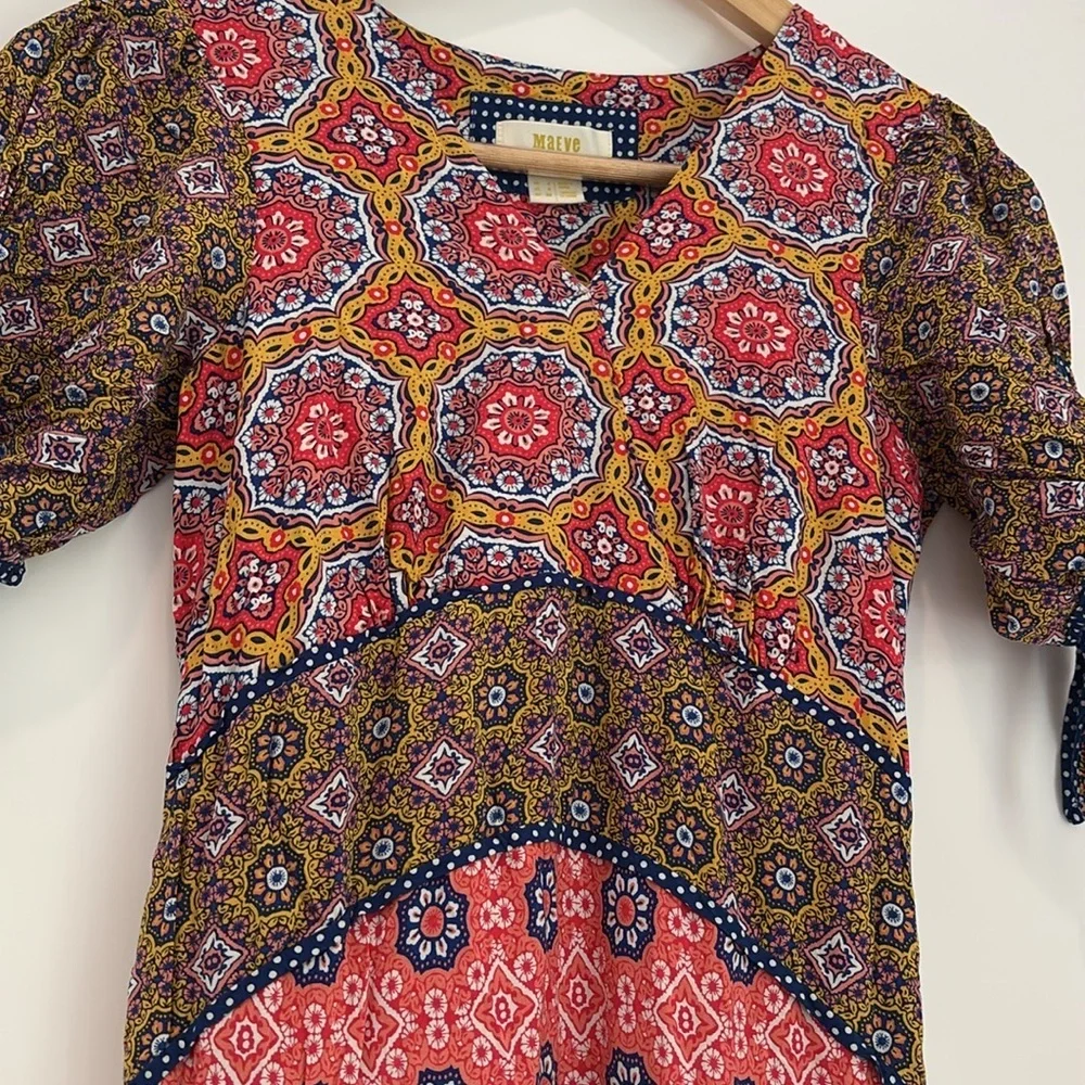 Anthropologie Maeve Eder Tiered Maxi Dress in Coral (Price Firm) - Picture 6 of 10